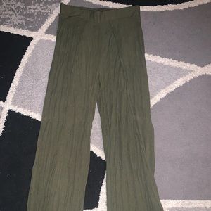 Olive green pants and mini dress